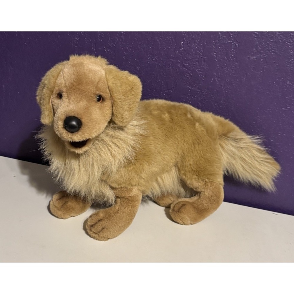 Vintage Douglas Cuddle Toys Large Realistic Golden Retriever Plush Bendable 22"